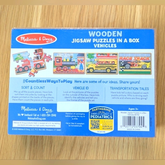 🎈NWT Melissa & Doug (Ages 3+) Vehicles Wooden Jigsaw Puzzles in a Box - Picture 3 of 11